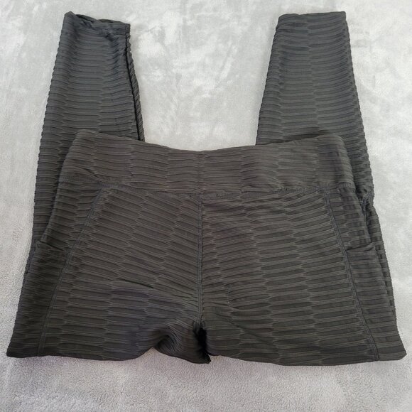 Nine West Active Women Leggings 3X Plus Black Pleated Pockets Poly Blend BLA115E - Picture 5 of 8